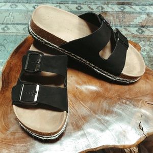 Birkenstock style espadrille sandals